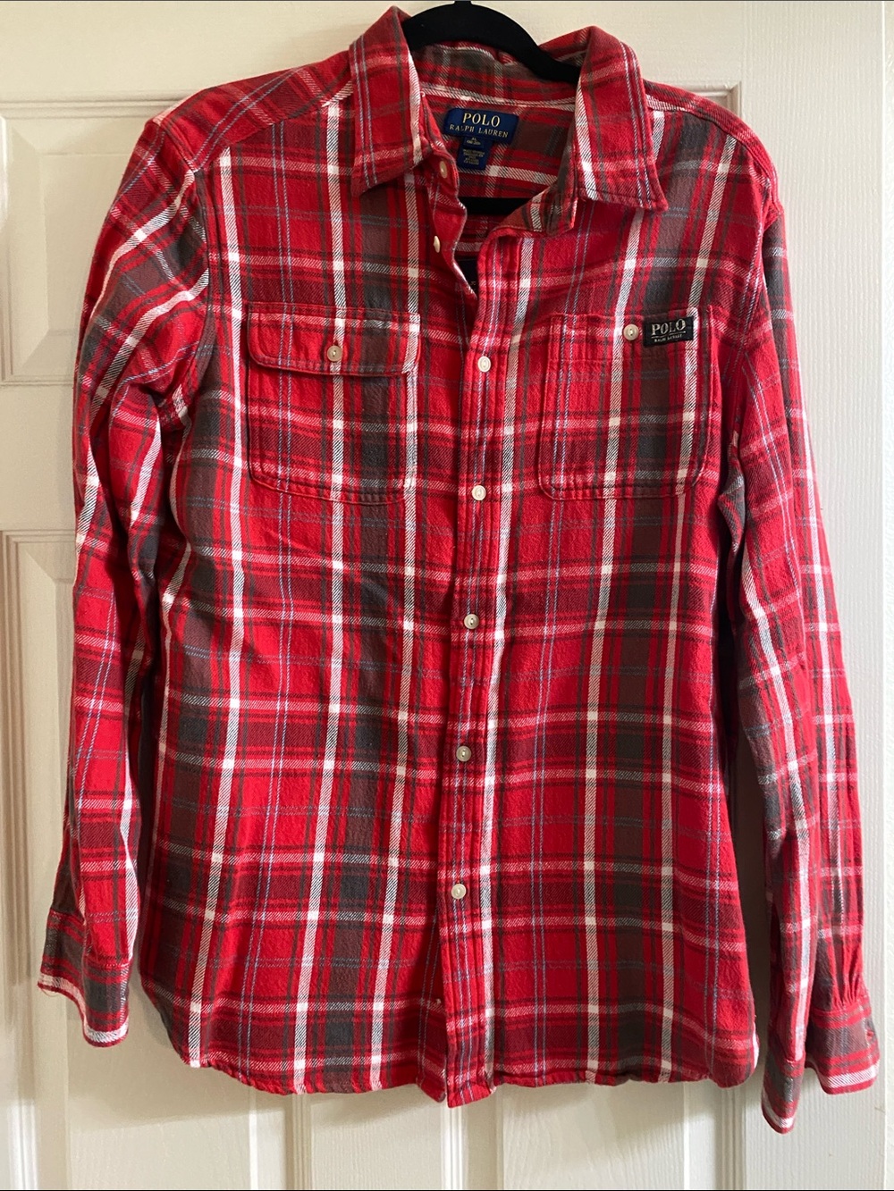 Polo by Ralph Lauren Red & Gray Plaid Button-Down Shirt